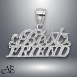 Load image into Gallery viewer, 14K Yellow Gold or White Gold BEST FRIEND Charm with Necklace Chain Options

