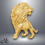 Load image into Gallery viewer, 14K Yellow Gold Brushed Diamond-cut Lion Chain Slide with Necklace Chain Options
