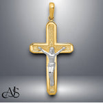 Load image into Gallery viewer, 14K Two-tone Gold Crucifix Pendant with Necklace Chain Options
