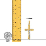 Load image into Gallery viewer, 14K Two-tone Gold Crucifix Pendant with Necklace Chain Options
