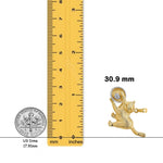 Load image into Gallery viewer, 14K Yellow Gold Rhodium Cat Playing with Yarn in Basket Charm with Necklace Chain Options
