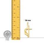 Load image into Gallery viewer, 14K Yellow Gold Polished Cross w/Drape Pendant with Necklace Chain Options
