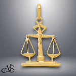 Load image into Gallery viewer, 14K Yellow Gold Scales of Justice Pendant with Necklace Chain Options
