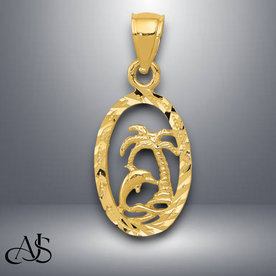 14K Yellow Gold w/ Rhodium Anchor w/Rope Pendant with Necklace Chain Options