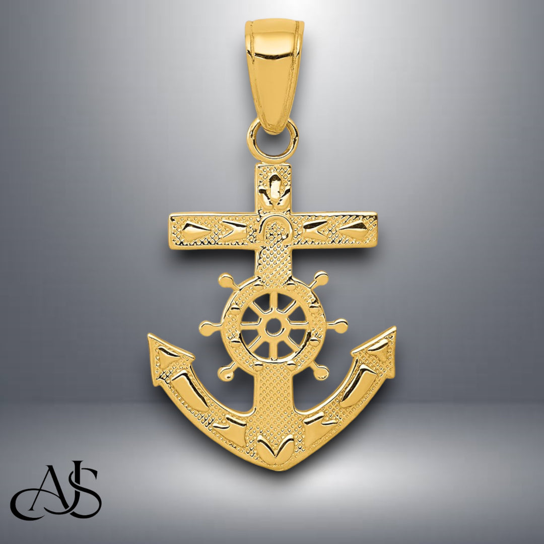 14K Yellow Gold 3D Scuba Flipper Pendant with Necklace Chain Options