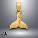 Load image into Gallery viewer, 14K Yellow Gold 3D Whale Tail Pendant with Necklace Chain Options
