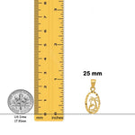 Load image into Gallery viewer, 14K Yellow Gold Dolphin and Palm Tree Pendant with Necklace Chain Options

