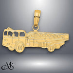 Load image into Gallery viewer, 14K Yellow Gold Fire Truck Charm with Necklace Chain Options
