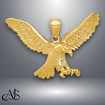 Load image into Gallery viewer, 14K Yellow Gold Eagle Pendant with Necklace Chain Options
