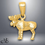 Load image into Gallery viewer, 14K Yellow Gold 3-D Moose Pendant with Necklace Chain Options
