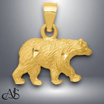 Load image into Gallery viewer, 14K Yellow Gold Diamond-cut Bear Pendant with Necklace Chain Options
