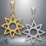Load image into Gallery viewer, 14K Yellow Gold or White Gold Sun Charm with Necklace Chain Options
