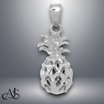 Load image into Gallery viewer, 14K Yellow Gold or White Gold 3D Cut-out Pineapple Pendant with Necklace Chain Options
