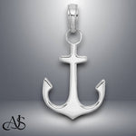 Load image into Gallery viewer, 14K Yellow Gold or White Gold Anchor Pendant with Necklace Chain Options
