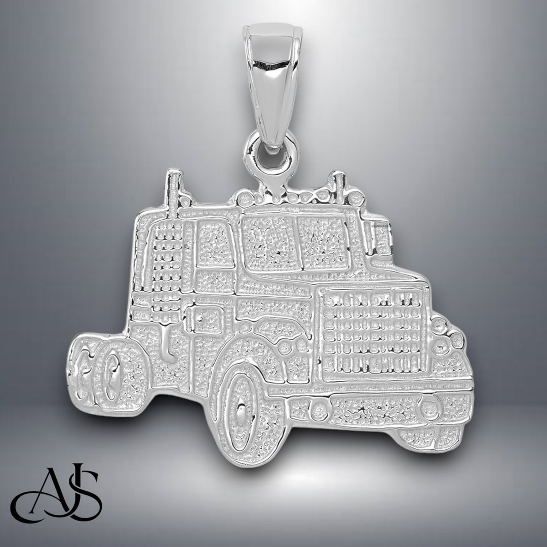 14K Yellow Gold or White Gold Truck Cab Pendant with Necklace Chain Options