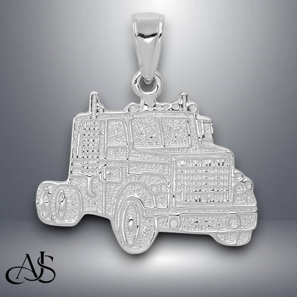 14K Yellow Gold or White Gold Truck Cab Pendant with Necklace Chain Options