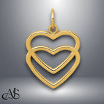 Load image into Gallery viewer, 14K Yellow Gold or White Gold Polished Double Heart Pendant with Necklace Chain Options
