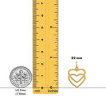Load image into Gallery viewer, 14K Yellow Gold or White Gold Polished Double Heart Pendant with Necklace Chain Options
