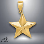 Load image into Gallery viewer, 14K Yellow Gold or White Gold Polished Star Pendant with Necklace Chain Options
