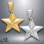 Load image into Gallery viewer, 14K Yellow Gold or White Gold Polished Star Pendant with Necklace Chain Options
