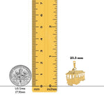 Load image into Gallery viewer, 14K Yellow Gold SAN FRANCISCO Cable Car Charm with Necklace Chain Options
