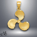 Load image into Gallery viewer, 14K Yellow Gold Propeller Pendant with Necklace Chain Options
