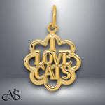 Load image into Gallery viewer, 14K Yellow Gold I LOVE CATS Charm with Necklace Chain Options

