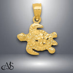 Load image into Gallery viewer, 14K Yellow Gold Solid Turtle Pendant with Necklace Chain Options
