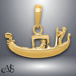 Load image into Gallery viewer, 14K Yellow Gold Solid Polished 3-D Gondola Pendant with Necklace Chain Options
