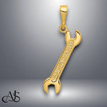 Load image into Gallery viewer, 14K Yellow Gold 3D Wrench Charm with Necklace Chain Options
