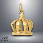 Load image into Gallery viewer, 14K Yellow Gold 3D Crown Charm with Necklace Chain Options
