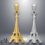 Load image into Gallery viewer, 14K Yellow Gold or White Gold Solid Polished 3-D Eiffel Tower Charm with Necklace Chain Options
