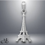 Load image into Gallery viewer, 14K Yellow Gold or White Gold Solid Polished 3-D Eiffel Tower Charm with Necklace Chain Options
