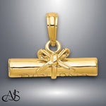Load image into Gallery viewer, 14K Yellow Gold or White Gold 3D Hollow Polished DIPLOMA Pendant with Necklace Chain Options

