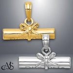 Load image into Gallery viewer, 14K Yellow Gold or White Gold 3D Hollow Polished DIPLOMA Pendant with Necklace Chain Options
