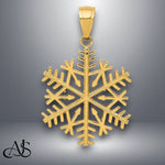 Load image into Gallery viewer, 14K Yellow Gold or White Gold Polished Snowflake Pendant with Necklace Chain Options
