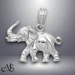 Load image into Gallery viewer, 14K Yellow Gold or White Gold Polished 3-D Elephant Pendant with Necklace Chain Options
