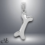 Load image into Gallery viewer, 14K Yellow Gold or White Gold Solid Polished Dog Bone Charm with Necklace Chain Options
