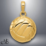 Load image into Gallery viewer, 14K Yellow Gold or White Gold Polished Open-Backed Volleyball Pendant with Necklace Chain Options
