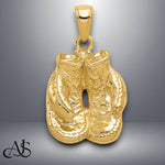 Load image into Gallery viewer, 14K Yellow Gold Solid Polished Open-Backed Boxing Gloves Pendant with Necklace Chain Options
