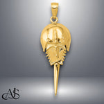 Load image into Gallery viewer, 14K Yellow Gold Polished Moveable Horseshoe Crab Pendant with Necklace Chain Options
