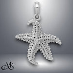 Load image into Gallery viewer, 14K Yellow Gold or White Gold Polished Open-Backed Starfish Pendant with Necklace Chain Options
