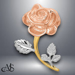 Load image into Gallery viewer, 14K Two-tone Gold w/White Rhodium Polished Rose Chain Slide with Necklace Chain Options
