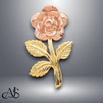 Load image into Gallery viewer, 14K Two-tone Gold Mini Pink Rose Flower Chain Slide with Necklace Chain Options
