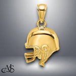 Load image into Gallery viewer, 14K Yellow Gold Polished Open-Backed Football Helmet Charm with Necklace Chain Options
