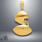 Load image into Gallery viewer, 14K Yellow Gold Polished Football and Helmet Pendant with Necklace Chain Options
