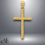 Load image into Gallery viewer, 14K Yellow Gold Twisted Cross Pendant with Necklace Chain Options
