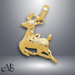 Load image into Gallery viewer, 14K Yellow Gold Polished Reindeer Pendant with Necklace Chain Options
