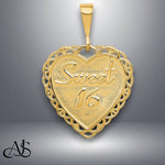 Load image into Gallery viewer, 14K Yellow Gold Reversible SWEET 16 Charm with Necklace Chain Options
