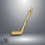 Load image into Gallery viewer, 14K Yellow Gold Satin D/C Hockey Stick Charm with Necklace Chain Options
